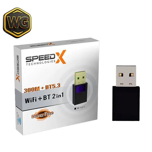 Speed-X Alfa W107 WiFi + Bluetooth 5.3 USB Adapter price in Pakistan product image