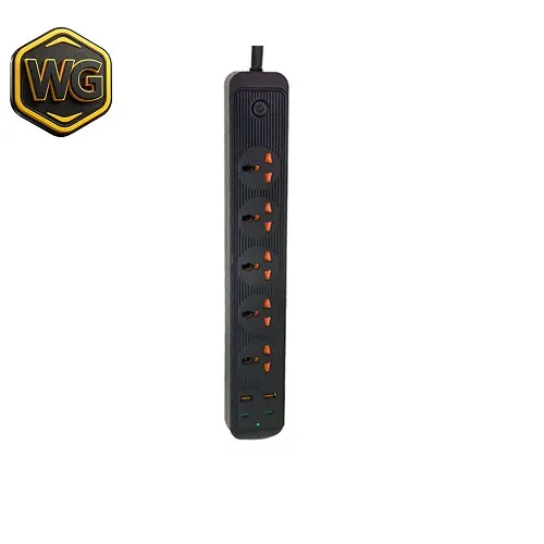 Speed-X accessories Speed-X 504PU 5-Socket Power Strip + 2 USB + 2 Type-C front view