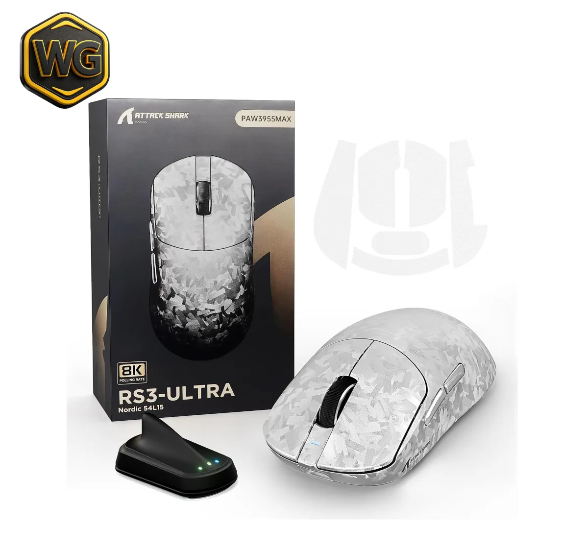 Attack Shark RS3 ULTRA Wireless Gaming Mouse – White price in Pakistan product image
