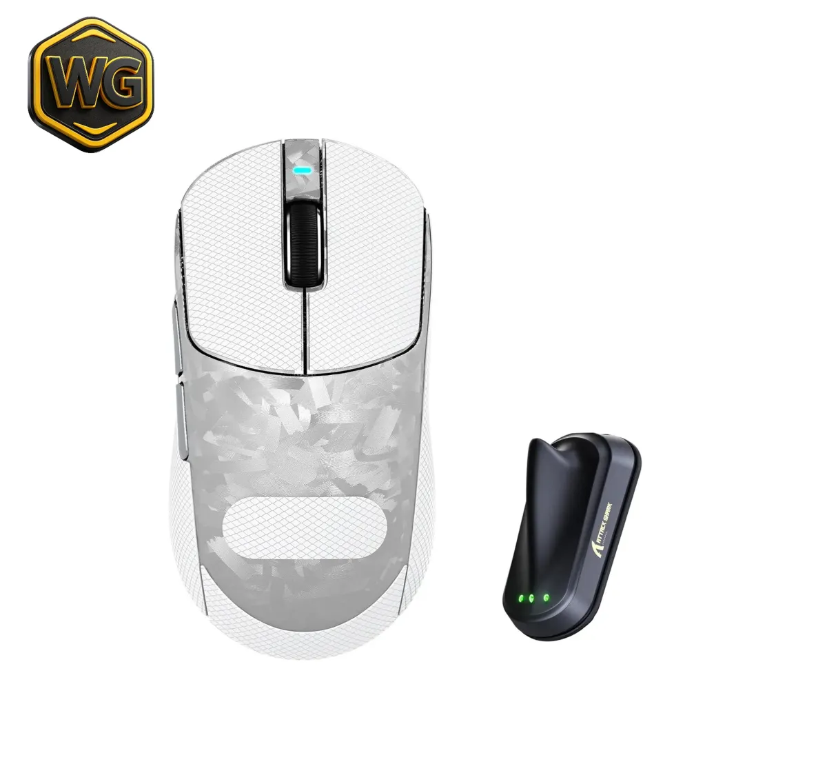 Attack Shark pc gear Attack Shark RS3 ULTRA Wireless Gaming Mouse – White front view
