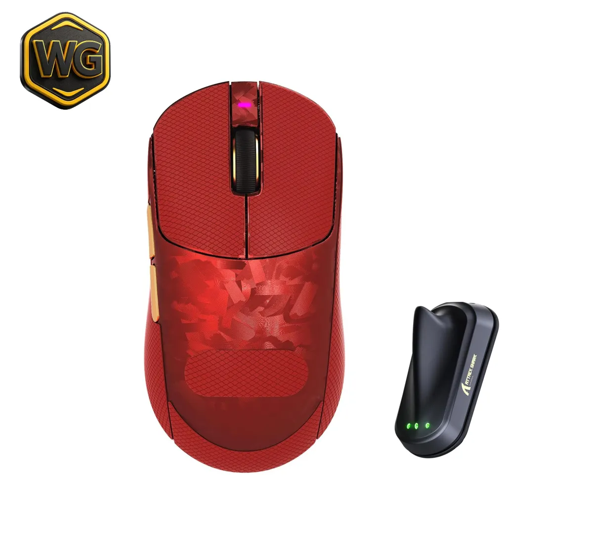 Attack Shark pc gear Attack Shark RS3 ULTRA Wireless Gaming Mouse – Red front view