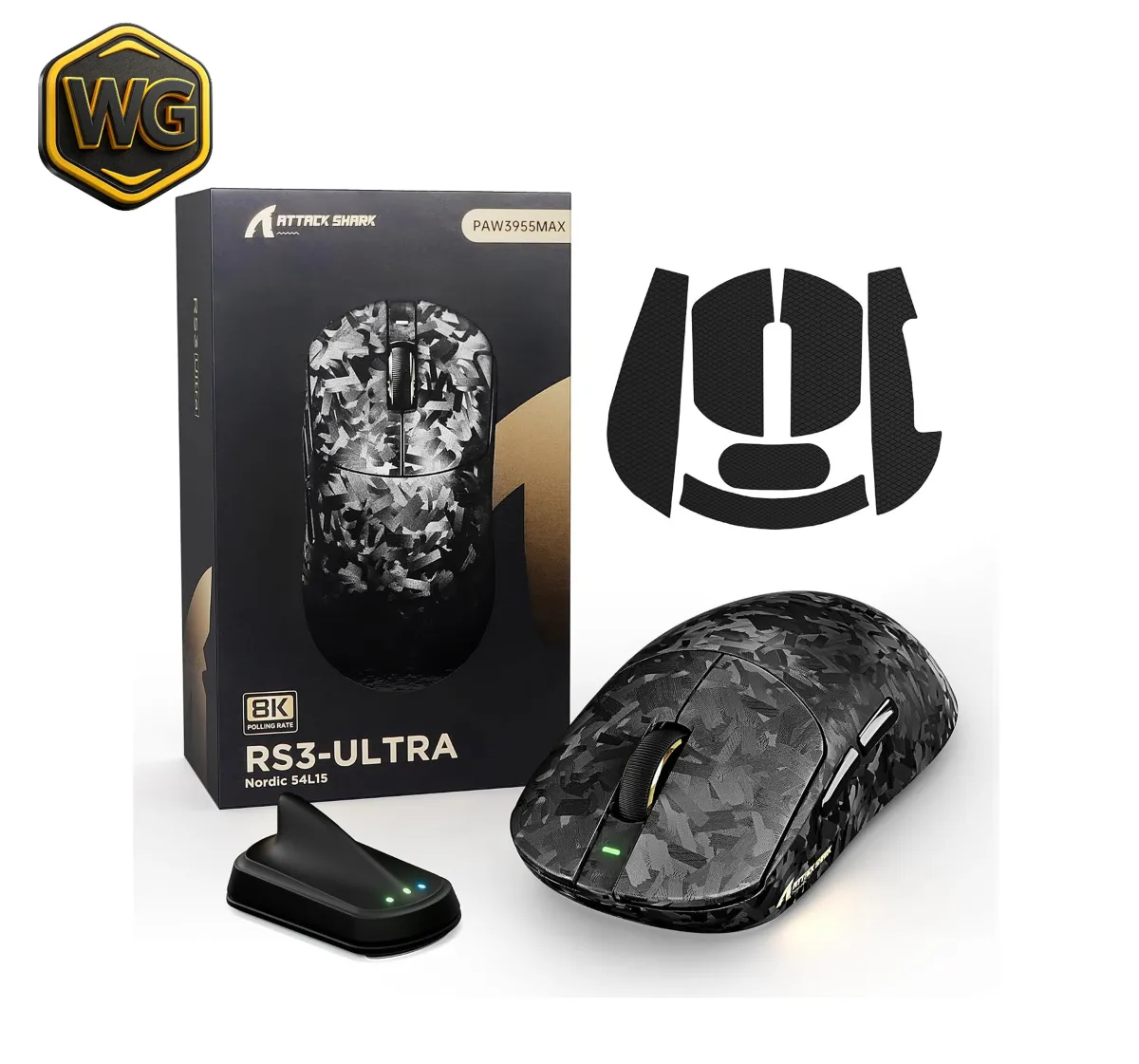 Attack Shark RS3 ULTRA Wireless Gaming Mouse – Black price in Pakistan product image