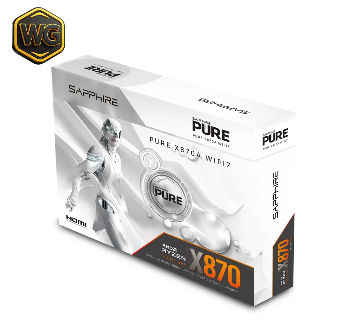 Sapphire Pure X870A WiFi 7 AM5 Motherboard - White price in Pakistan product image