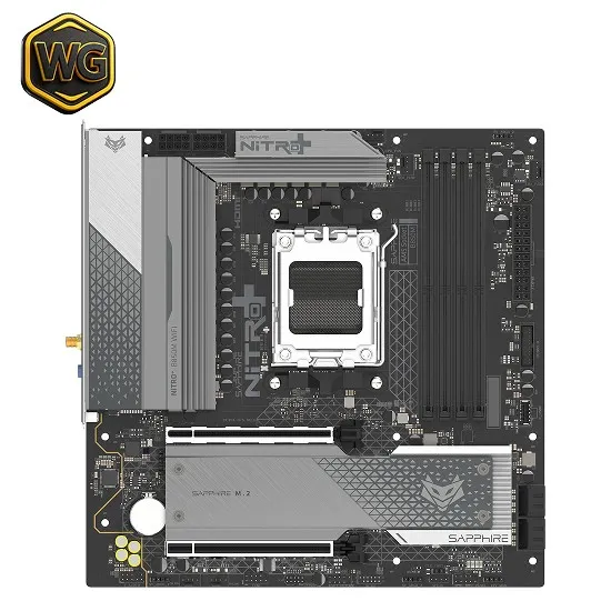 Sapphire pc gear Sapphire Nitro+ B850M WiFi DDR5 AM5 Motherboard front view