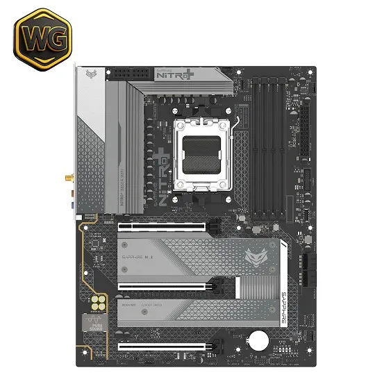 Sapphire pc gear Sapphire Nitro+ B850A WiFi 7 AM5 ATX Motherboard front view