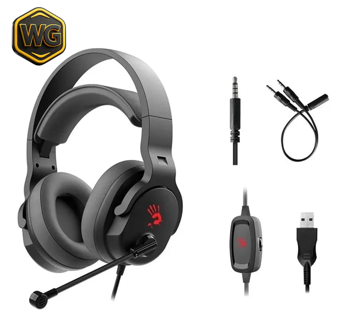 Bloody audio Bloody G330P RGB Gaming Headset Black front view