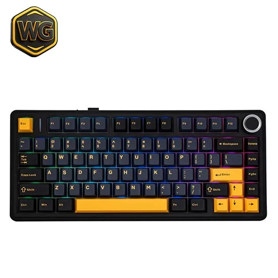 AULA pc gear AULA F75 Thunder Black 75% Mechanical Gaming Keyboard front view
