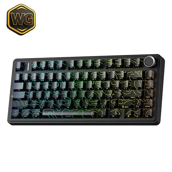AULA pc gear AULA F75 Black Contour 75% Mechanical Gaming Keyboard front view