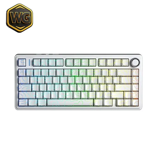AULA pc gear AULA F75 White Contour 75% Mechanical Gasket Keyboard front view