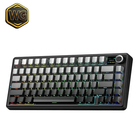 AULA pc gear AULA F75 Max Gradient Grey Wireless Gaming Keyboard front view