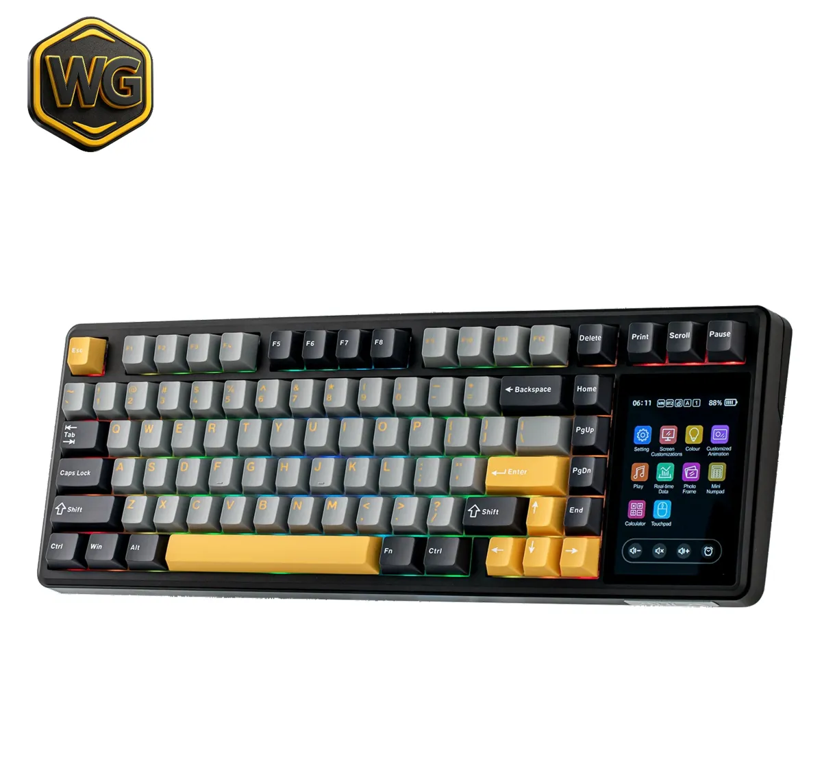 AULA pc gear AULA L99 Smart-Screen Mechanical Gaming Keyboard front view