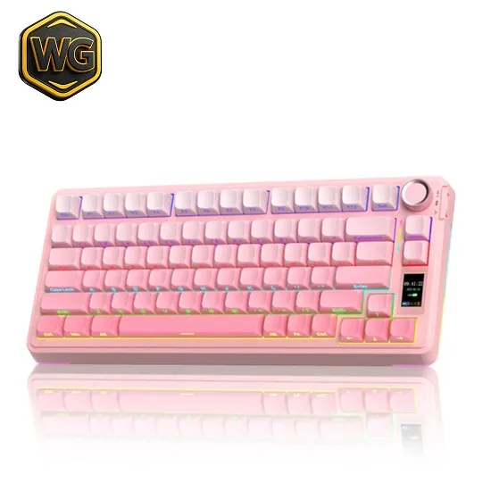 AULA pc gear AULA S75 Pro 75% Wireless Mechanical Gaming Keyboard - Gradient Pink front view