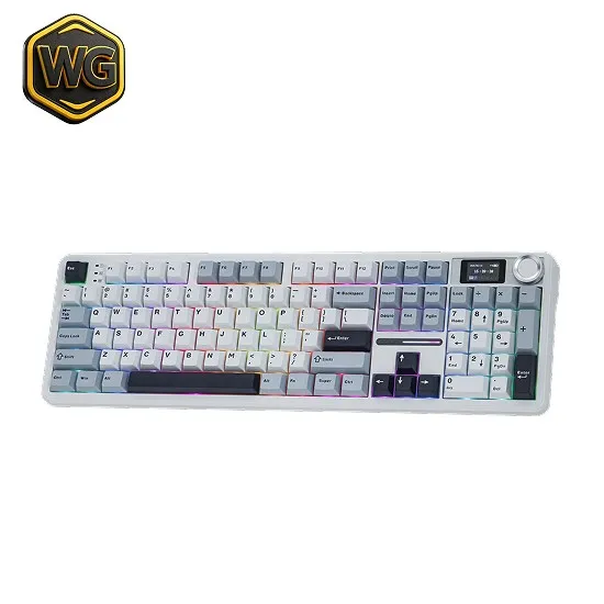 AULA pc gear AULA F108 Pro Wireless Mechanical Keyboard - Glacier Blue front view