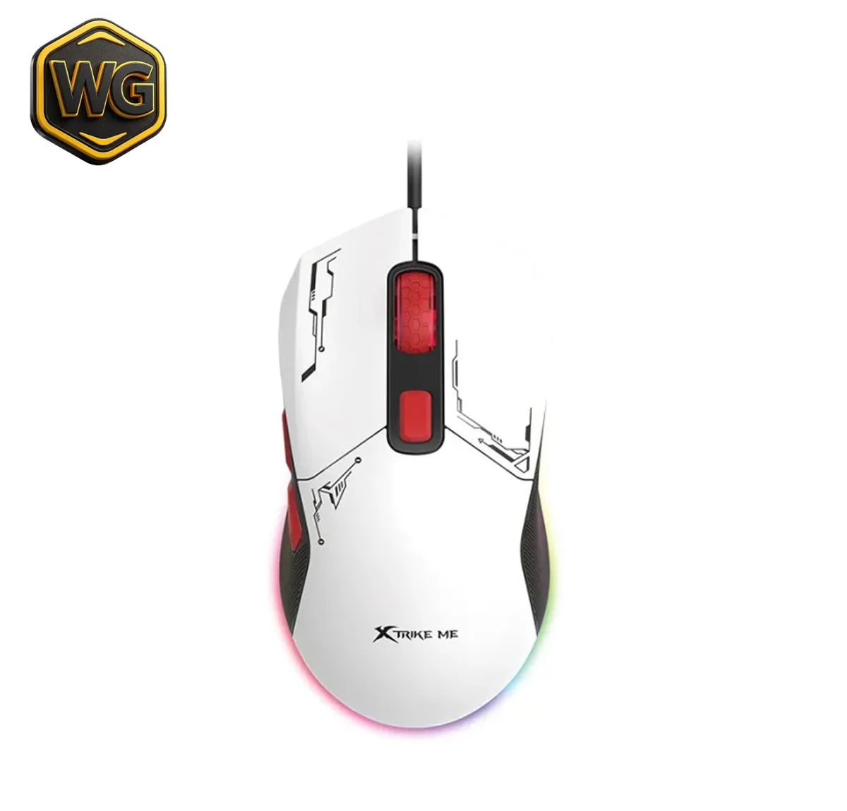 Xtrike Me pc gear Xtrike Me GM-316 RGB Wired Gaming Mouse – White front view