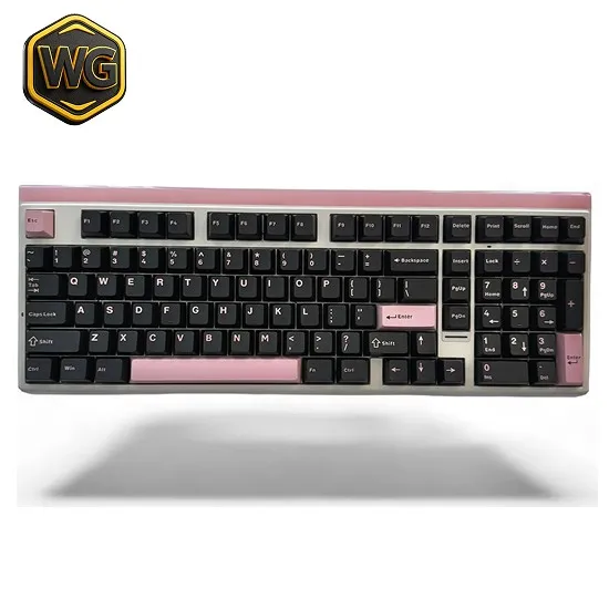 AULA pc gear AULA Hero 99 Hall Effect Gaming Keyboard (Black/Pink) front view