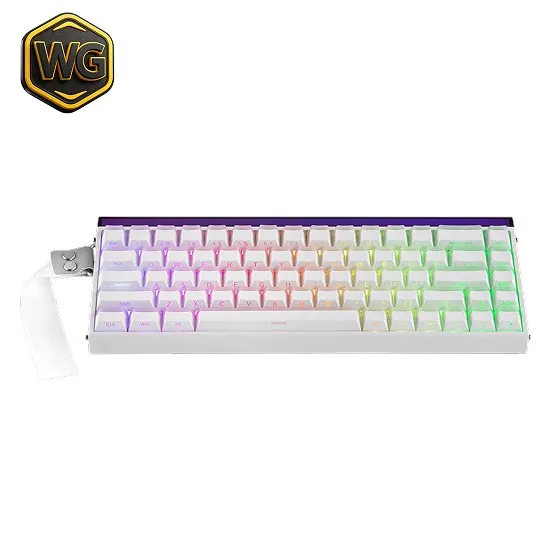 AULA pc gear AULA HERO 68 HE White Magnetic Hall Effect Keyboard front view